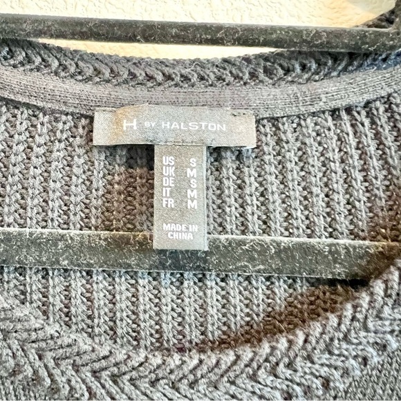 H by Halston Black Knit Pullover Sweater Womens Cotton Blend Size Small - Picture 4 of 10